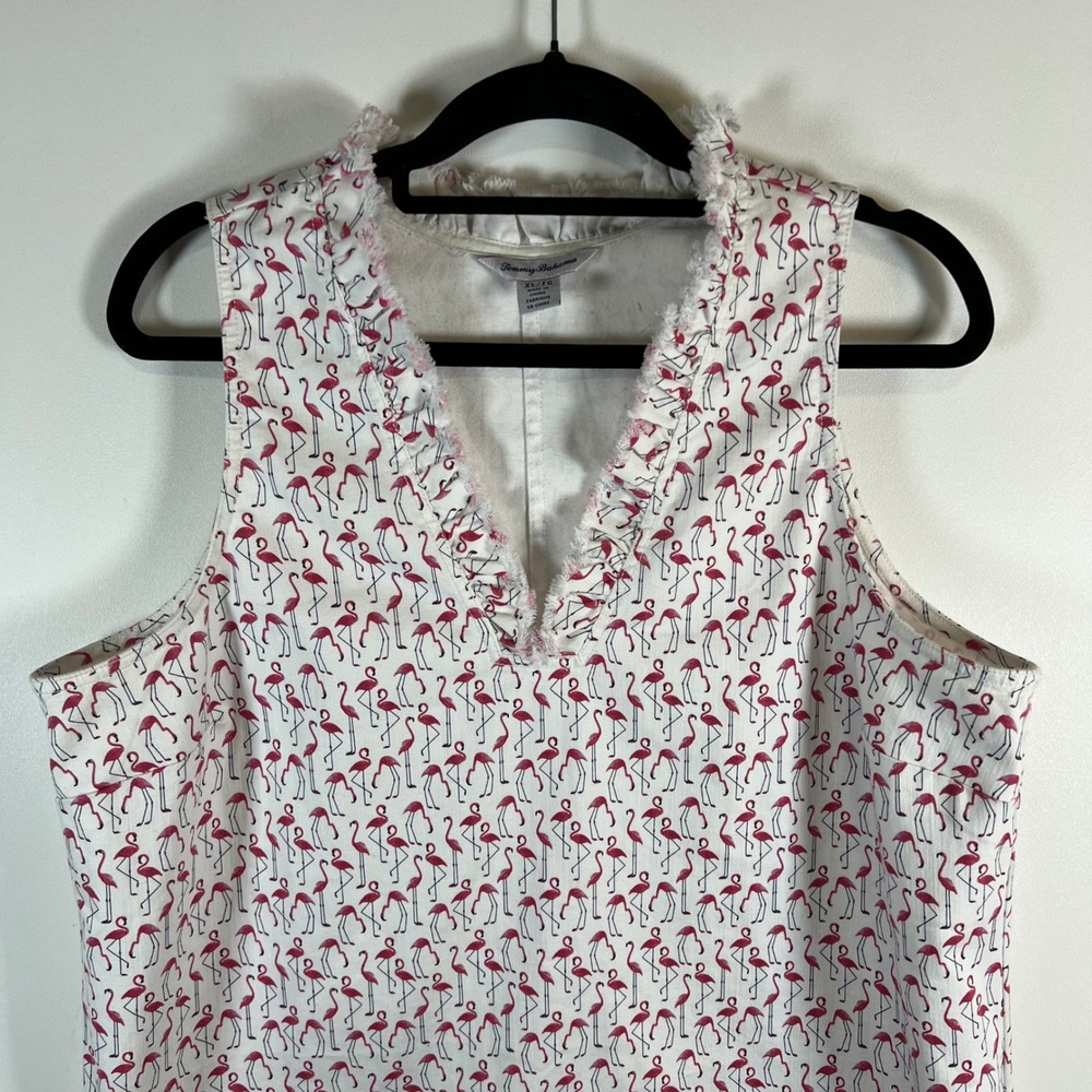 Tommy Bahama Flamingo Print Sleeveless Dress XL - Picture 2 of 9